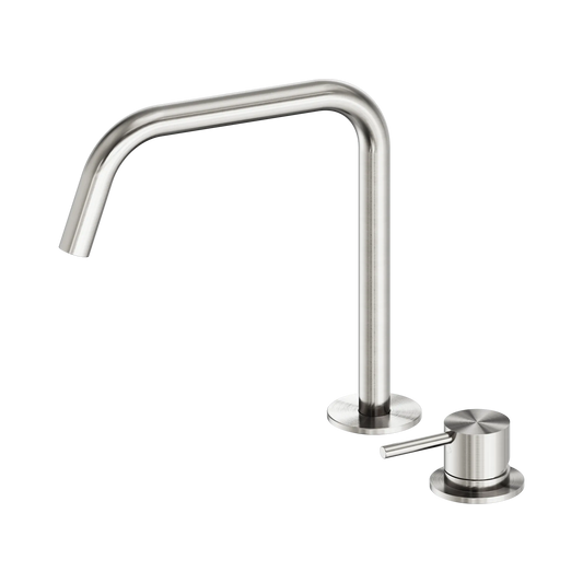 Mecca Hob Bath/Kitchen Mixer Set Edge Spout II Brushed Nickel
