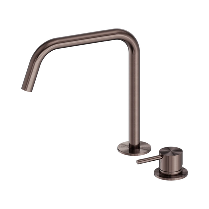 Mecca Hob Bath/Kitchen Mixer Set Edge Spout II Brushed Bronze
