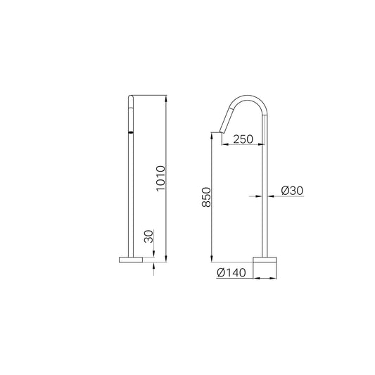 Mecca Freestanding Bath Spout Only Graphite