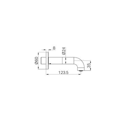 Mecca Basin/Bath Spout Only 120mm Chrome