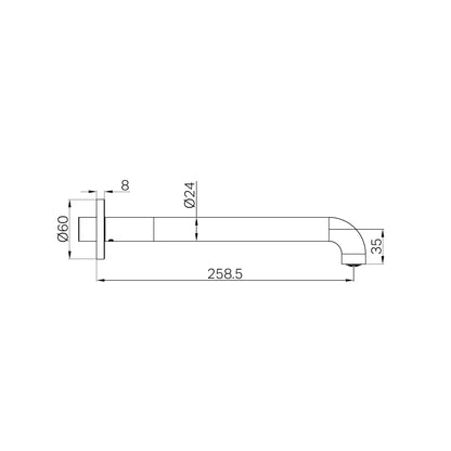 Mecca Basin/Bath Spout Only 260mm Matte Black