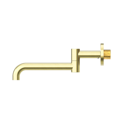 Mecca Wall Mounted Swivel Bath Spout Only 225mm Brushed Gold