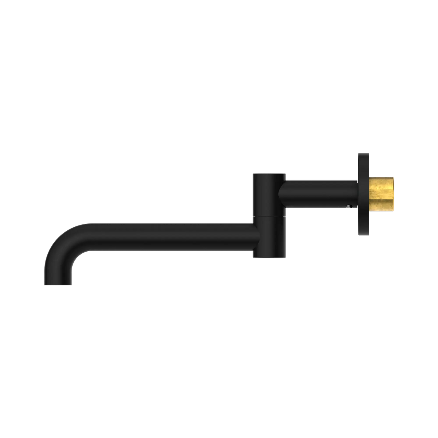 Mecca Wall Mounted Swivel Bath Spout Only 225mm Matte Black