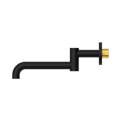 Mecca Wall Mounted Swivel Bath Spout Only 225mm Matte Black