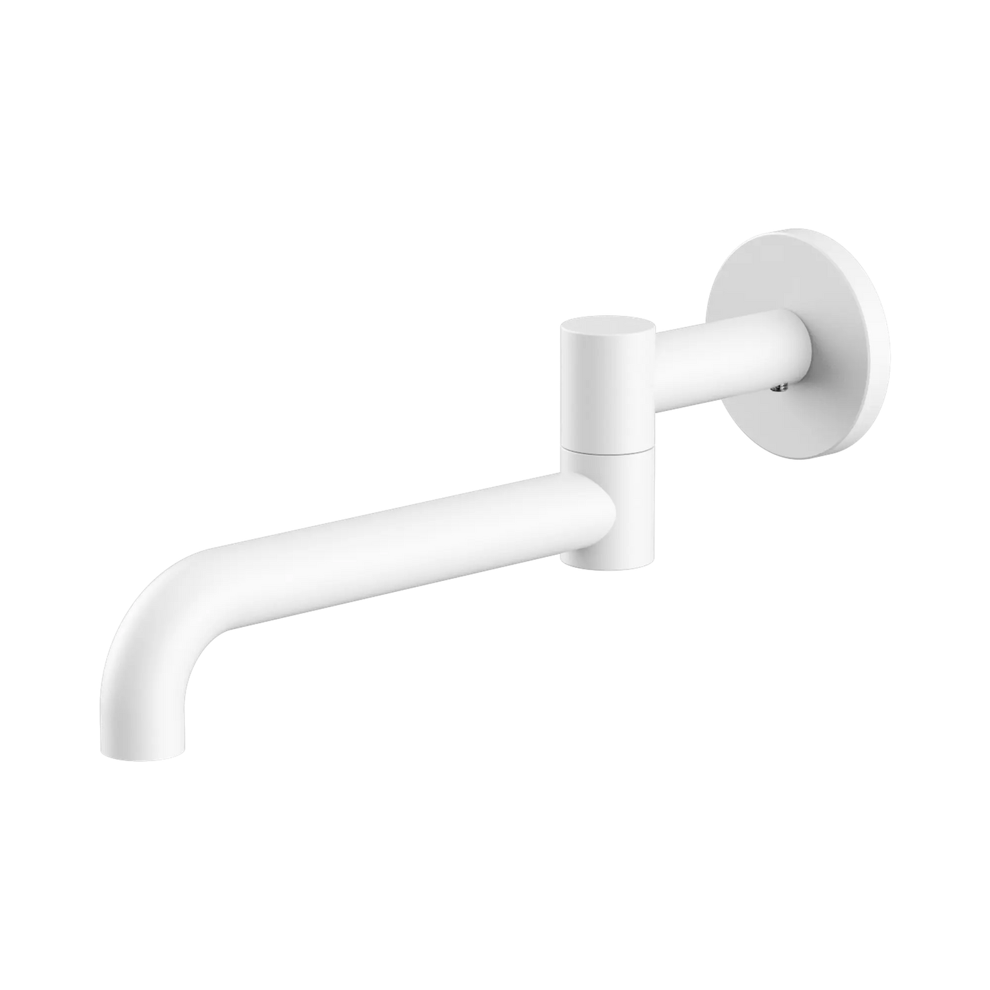 Mecca Wall Mounted Swivel Bath Spout Only 225mm Matte White