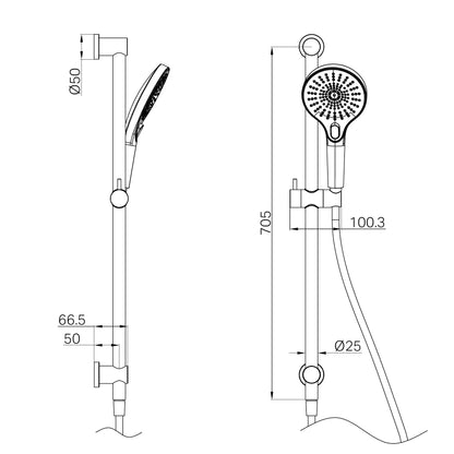 Mecca Shower Rail Gun Metal