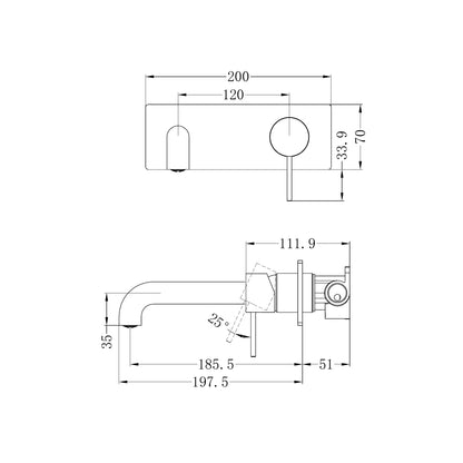 Mecca Wall Basin Mixer 185mm Spout Matte White