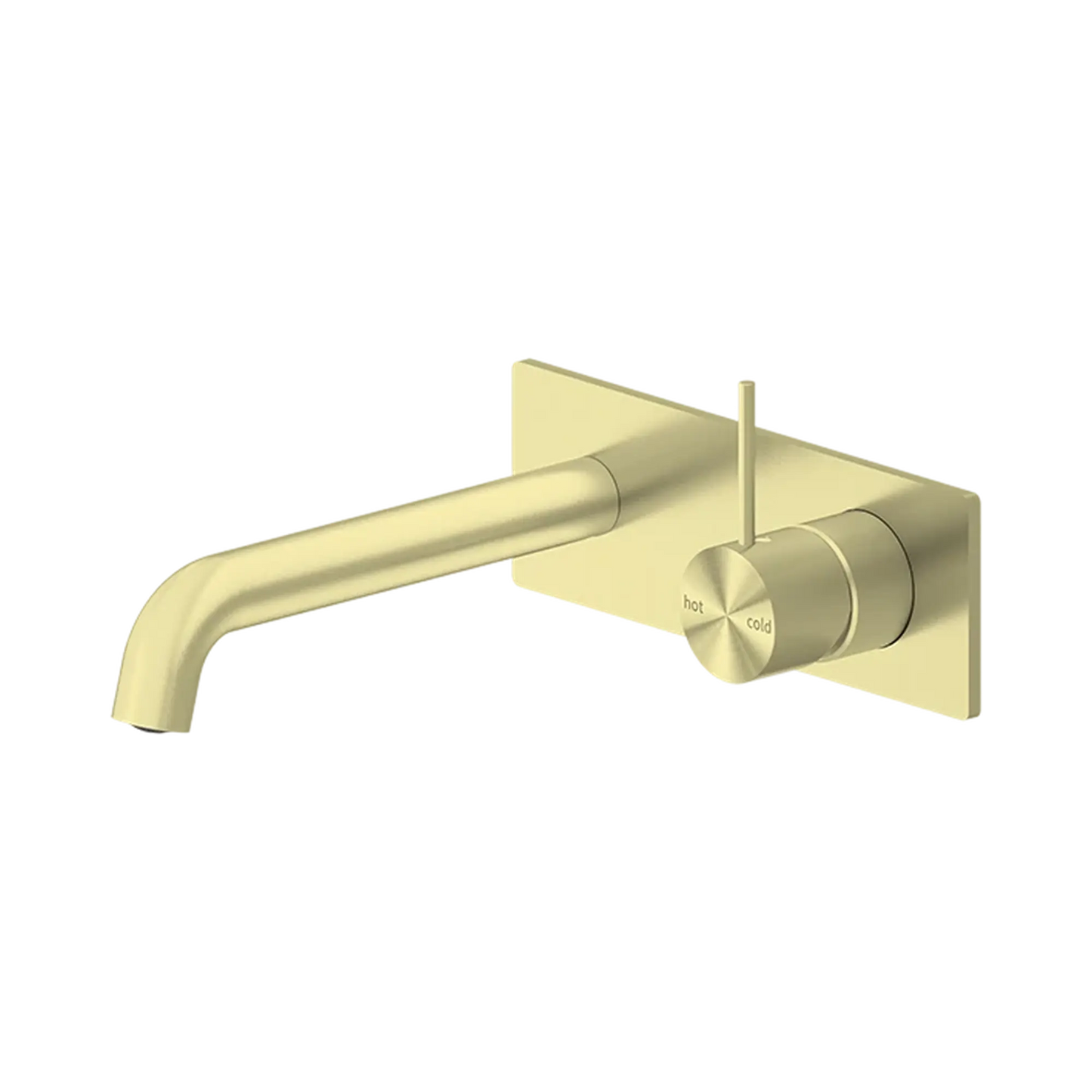 Mecca Wall Basin Mixer Handle Up 230mm Spout Brushed Gold
