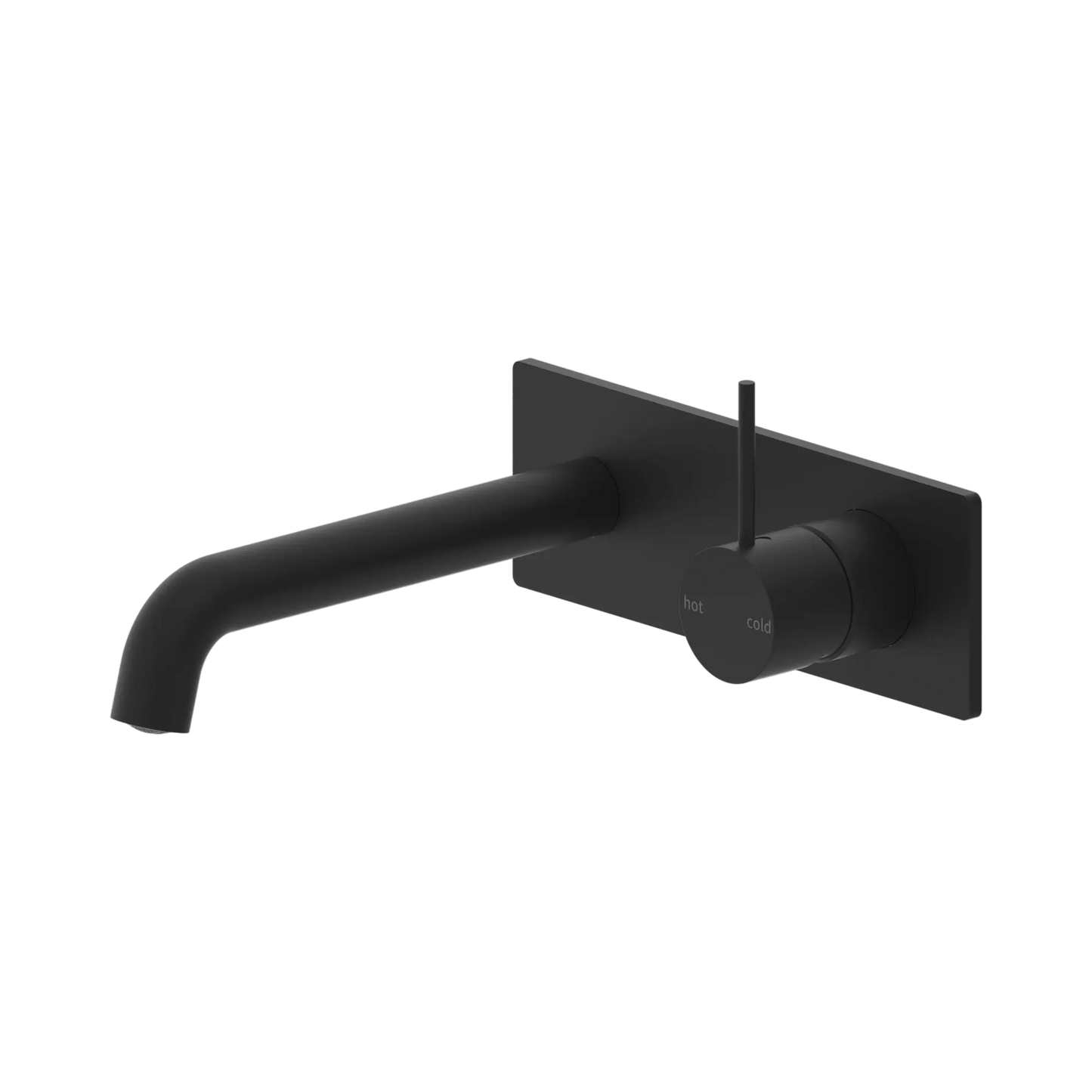 Mecca Wall Basin Mixer Handle Up 230mm Spout Matte Black