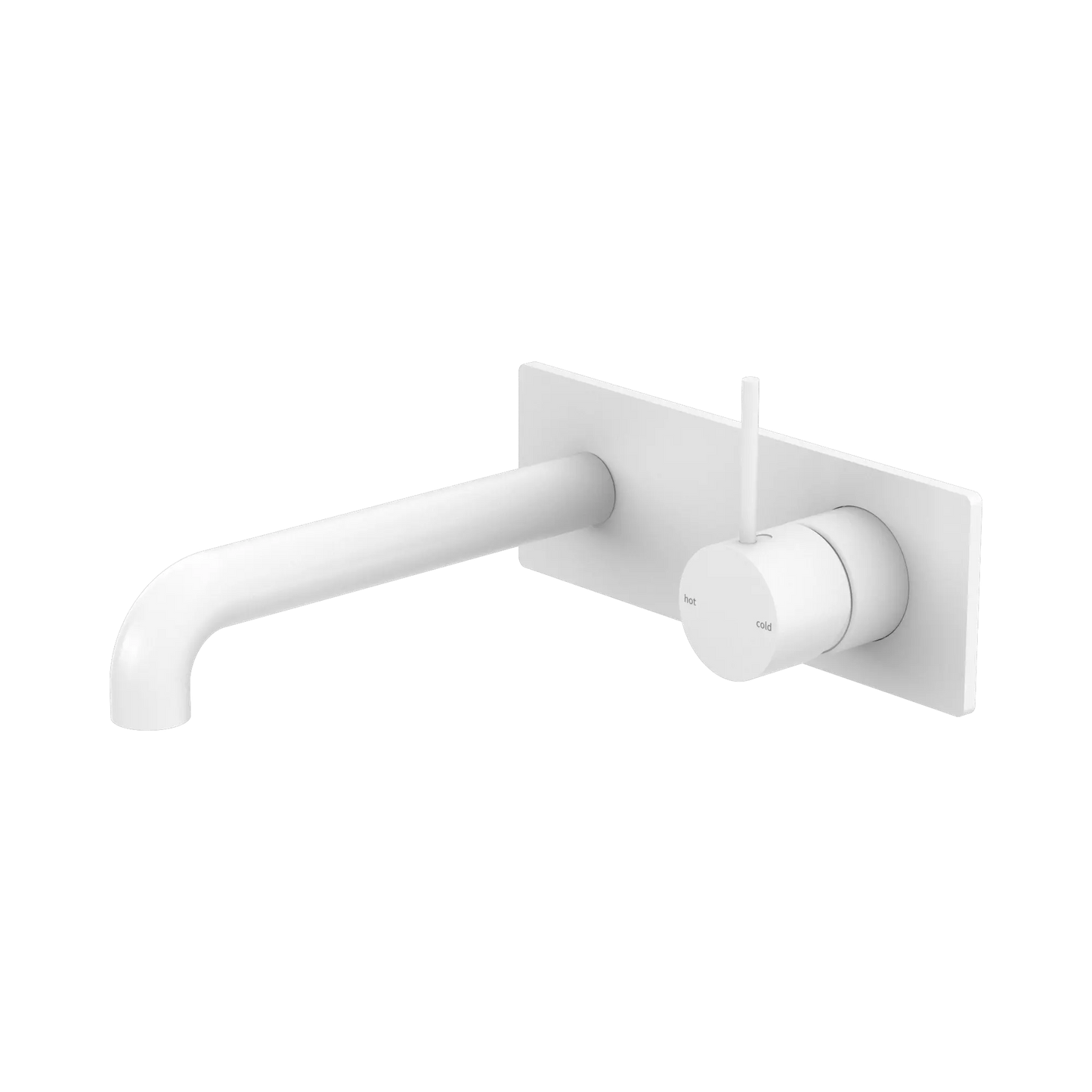 Mecca Wall Basin Mixer Handle Up 230mm Spout Matte White