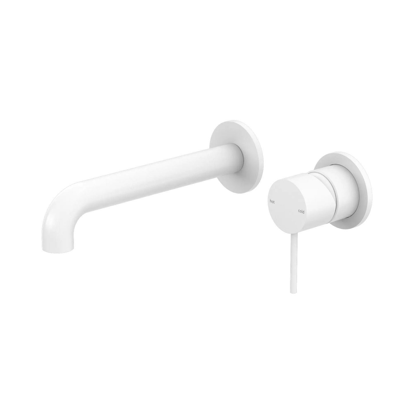 Mecca Wall Basin Mixer Separate Back Plate 160mm Spout Matte White