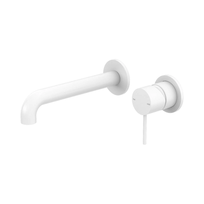 Mecca Wall Basin Mixer Separate Back Plate 160mm Spout Matte White