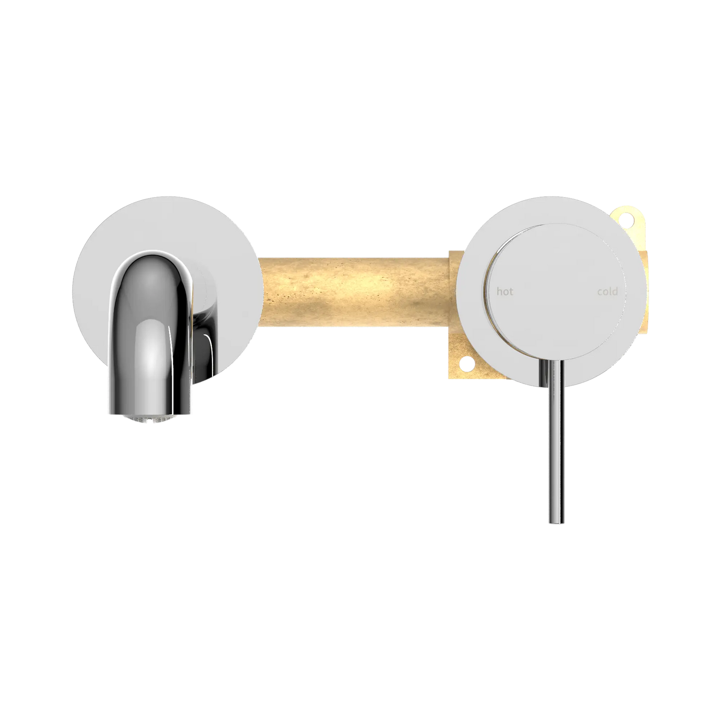 Mecca Wall Basin Mixer Separate Back Plate 185mm Spout Chrome
