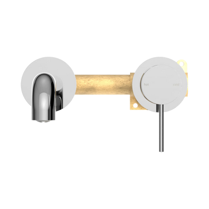 Mecca Wall Basin Mixer Separate Back Plate 185mm Spout Chrome