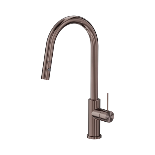 Mecca Pull Out Sink Mixer With Vegie Spray Function Brushed Bronze