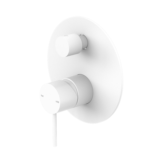 Mecca Shower Mixer With Diverter Matte White