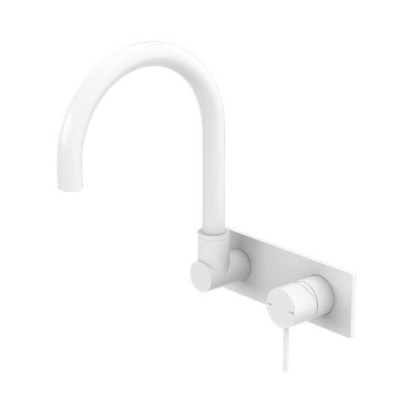 Mecca Wall Basin Mixer Swivel Spout Matte White