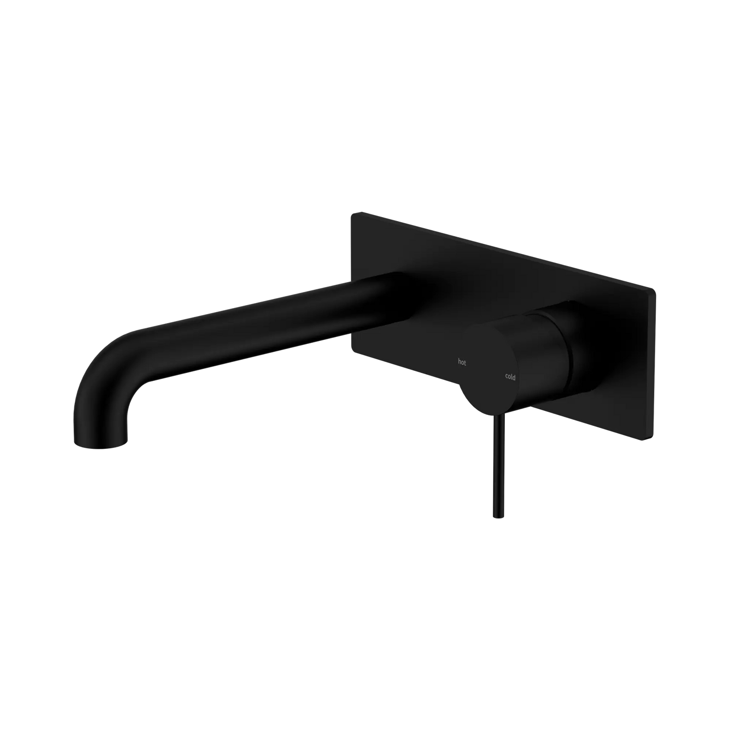 Mecca Wall Basin/Bath Mixer 185mm Matte Black