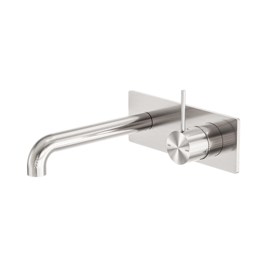 Mecca Wall Basin/Bath Mixer Handle Up 160mm Brushed Nickel