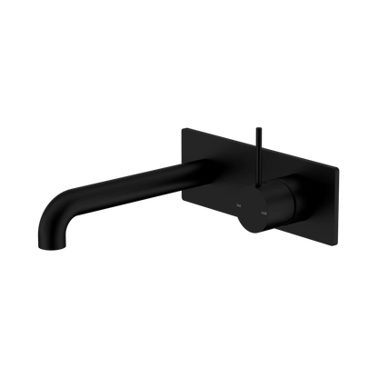 Mecca Wall Basin/Bath Mixer Handle Up 185mm Matte Black