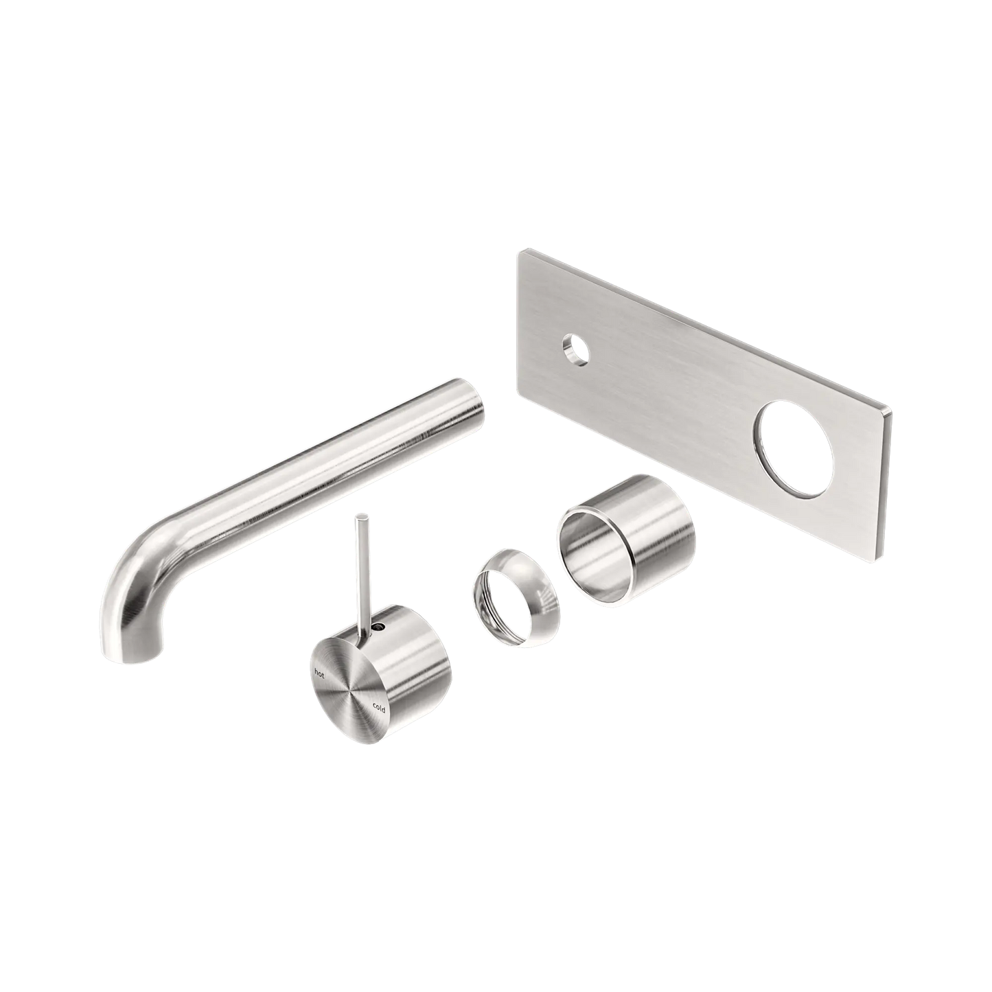 Mecca Wall Basin/Bath Mixer Handle Up 185mm Trim Kits Only Brushed Nickel