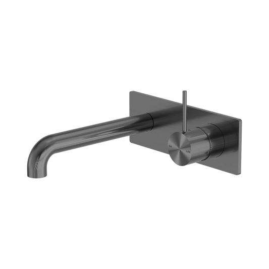 Mecca Wall Basin/Bath Mixer Handle Up 260mm Gun Metal
