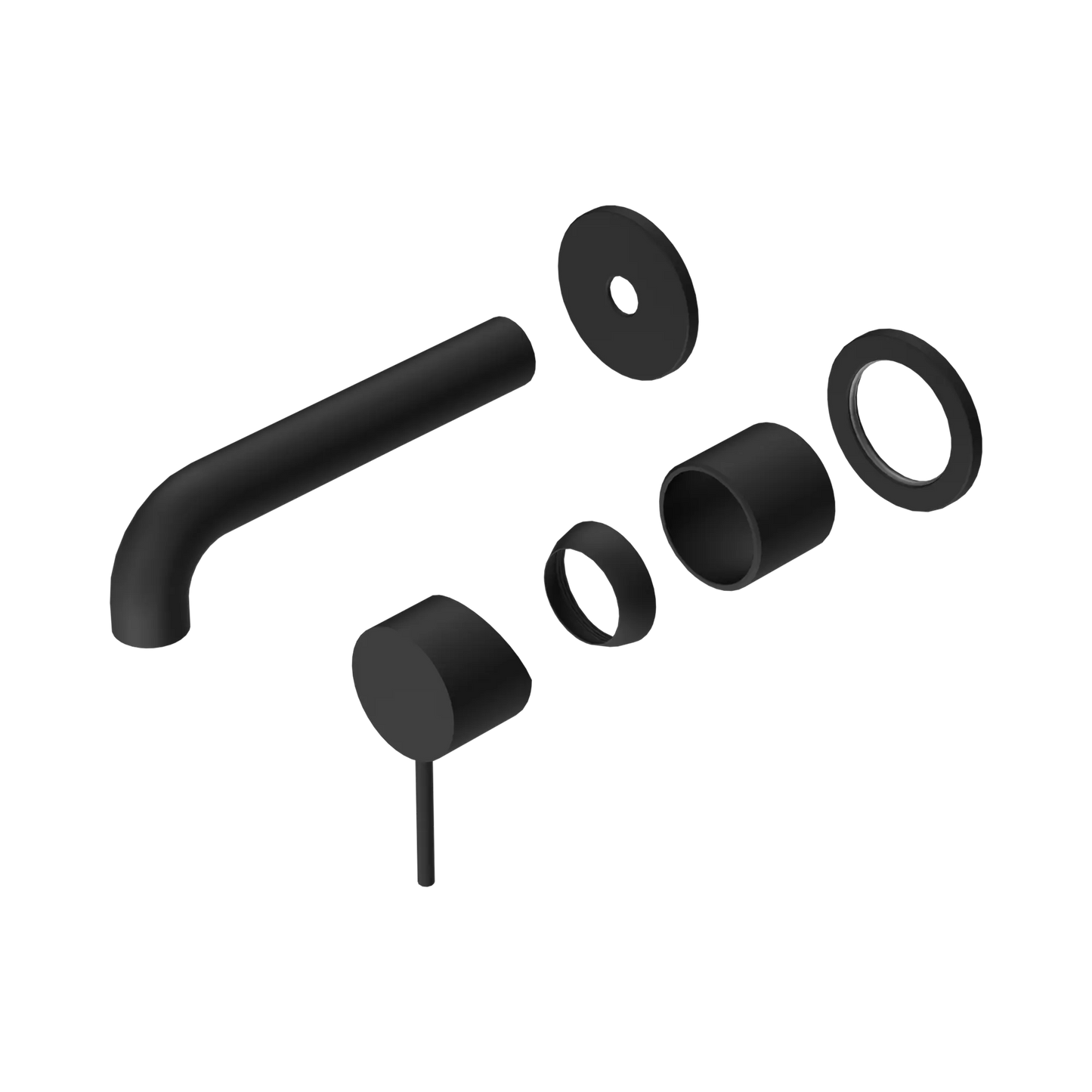Mecca Wall Basin/Bath Mixer Separate Back Plate 120mm Trim Kits Only Matte Black