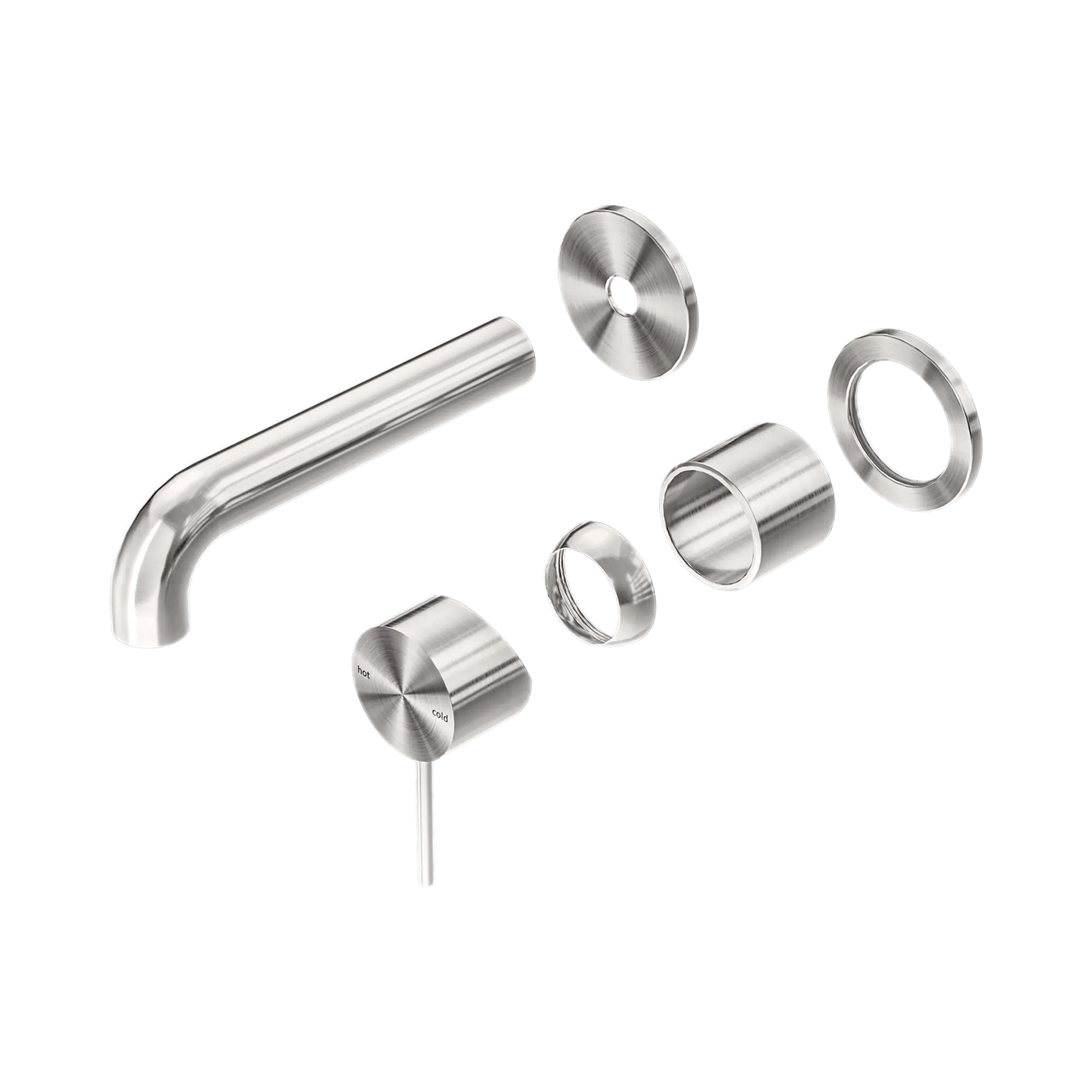 Mecca Wall Basin/Bath Mixer Separate Back Plate 160mm Trim Kits Only Brushed Nickel