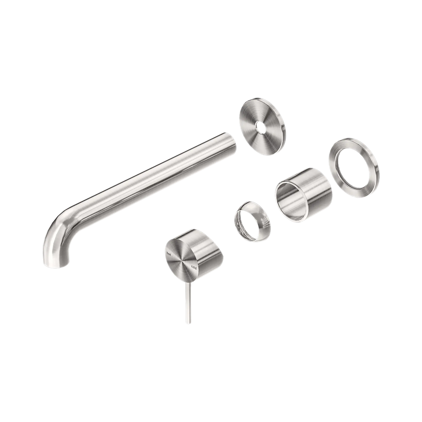 Mecca Wall Basin/Bath Mixer Separate Back Plate 185mm Trim Kits Only Brushed Nickel