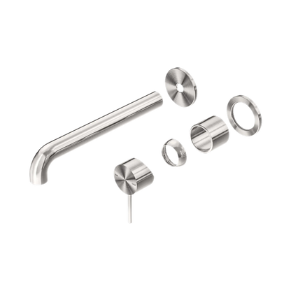 Mecca Wall Basin/Bath Mixer Separate Back Plate 230mm Trim Kits Only Brushed Nickel