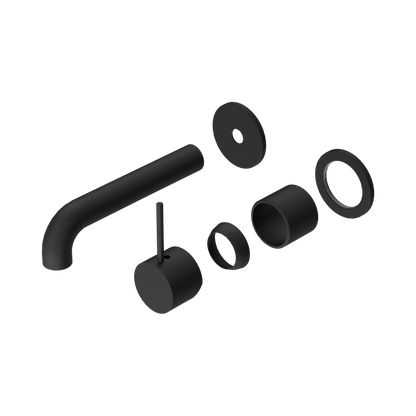 Mecca Wall Basin/Bath Mixer Separate Back Plate Handle Up 120mm Trim Kits Only Matte Black