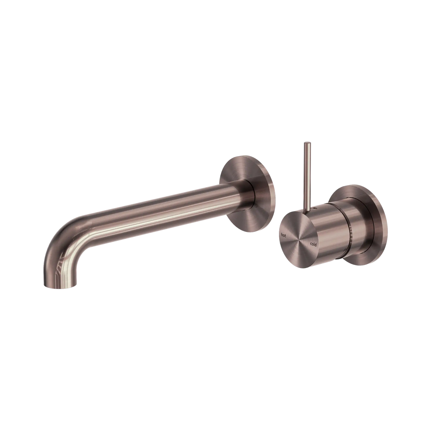Mecca Wall Basin/Bath Mixer Separate Back Plate Handle Up 160mm Brushed Bronze