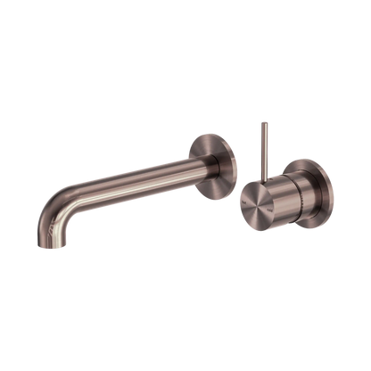 Mecca Wall Basin/Bath Mixer Separate Back Plate Handle Up 160mm Brushed Bronze