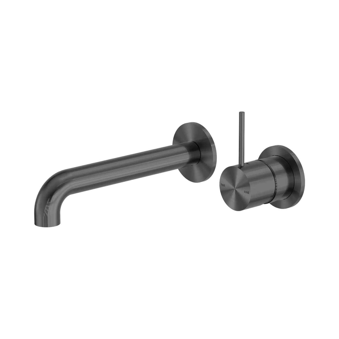 Mecca Wall Basin/Bath Mixer Separate Back Plate Handle Up 160mm Gun Metal