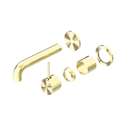 Mecca Wall Basin/Bath Mixer Separate Back Plate Handle Up 160mm Trim Kits Only Brushed Gold