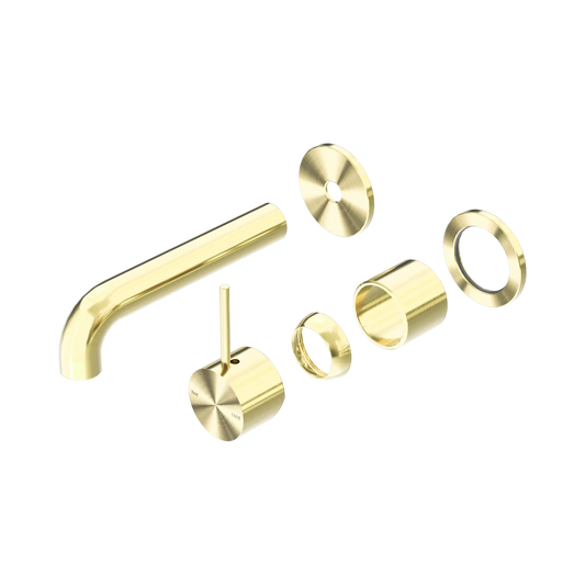 Mecca Wall Basin/Bath Mixer Separate Back Plate Handle Up 160mm Trim Kits Only Brushed Gold