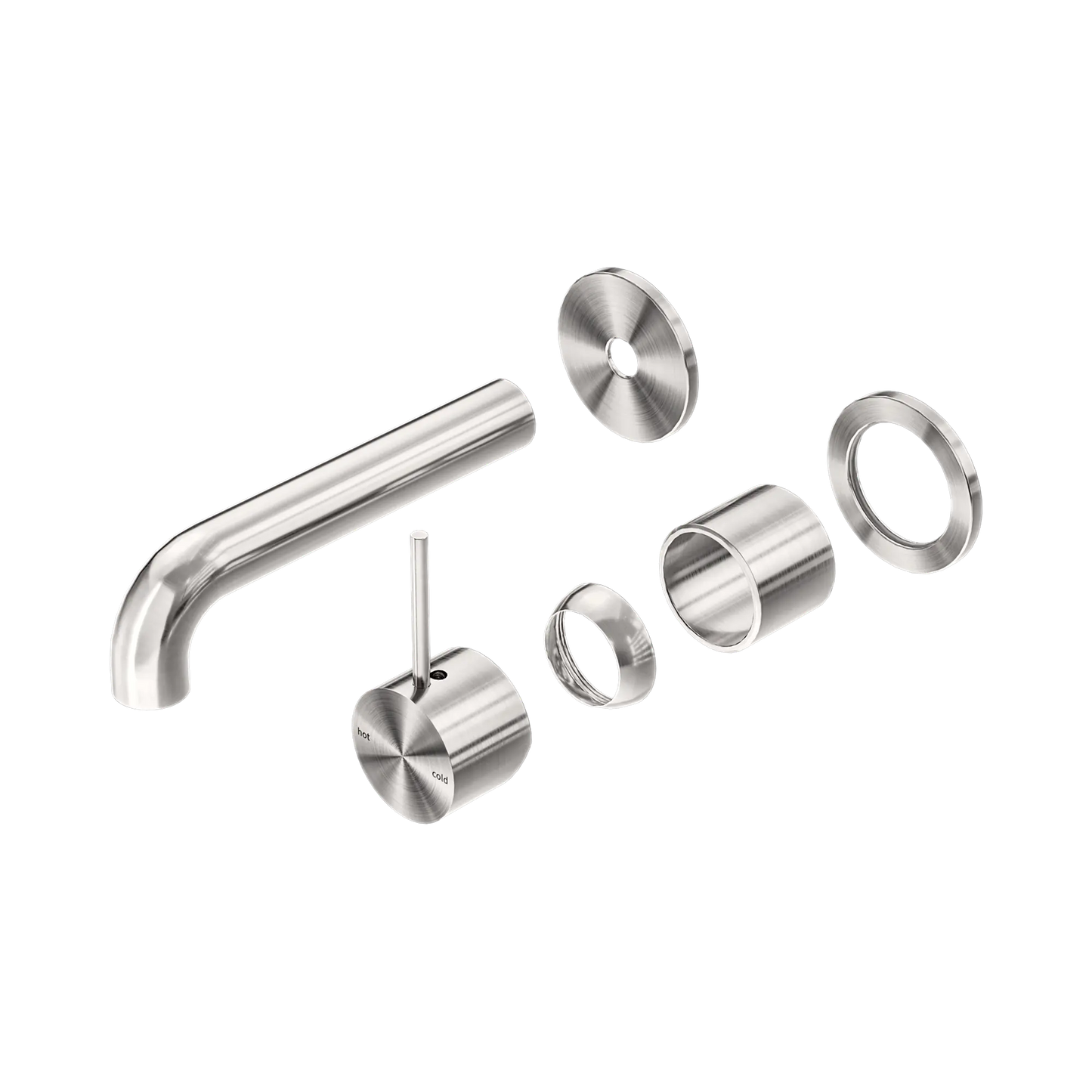 Mecca Wall Basin/Bath Mixer Separate Back Plate Handle Up 160mm Trim Kits Only Brushed Nickel