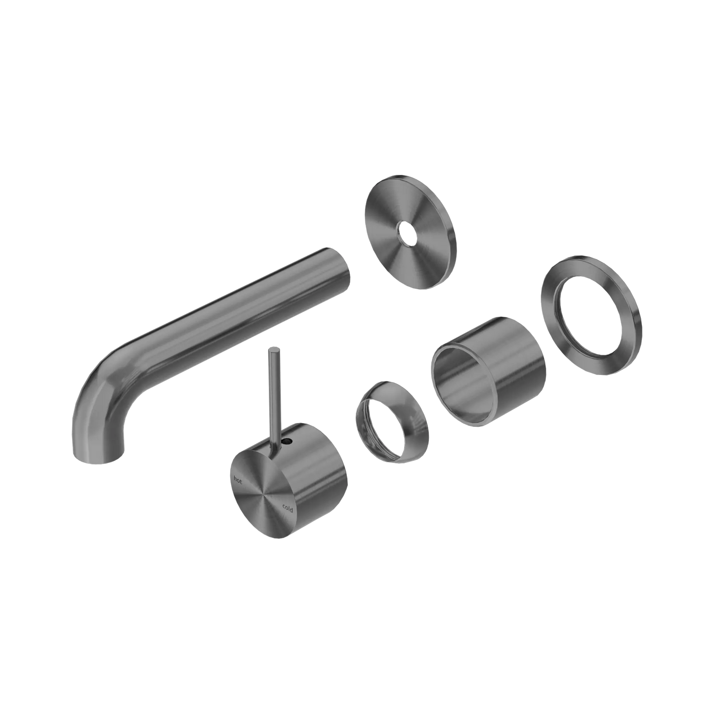 Mecca Wall Basin/Bath Mixer Separate Back Plate Handle Up 160mm Trim Kits Only Gun Metal