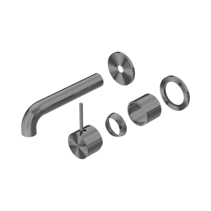Mecca Wall Basin/Bath Mixer Separate Back Plate Handle Up 160mm Trim Kits Only Gun Metal