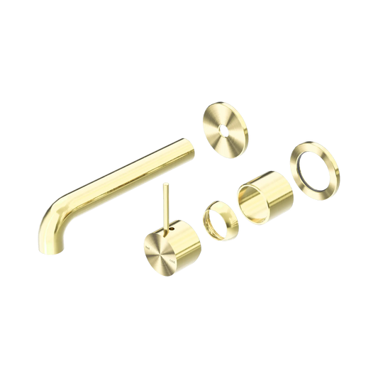 Mecca Wall Basin/Bath Mixer Separate Back Plate Handle Up 185mm Trim Kits Only Brushed Gold