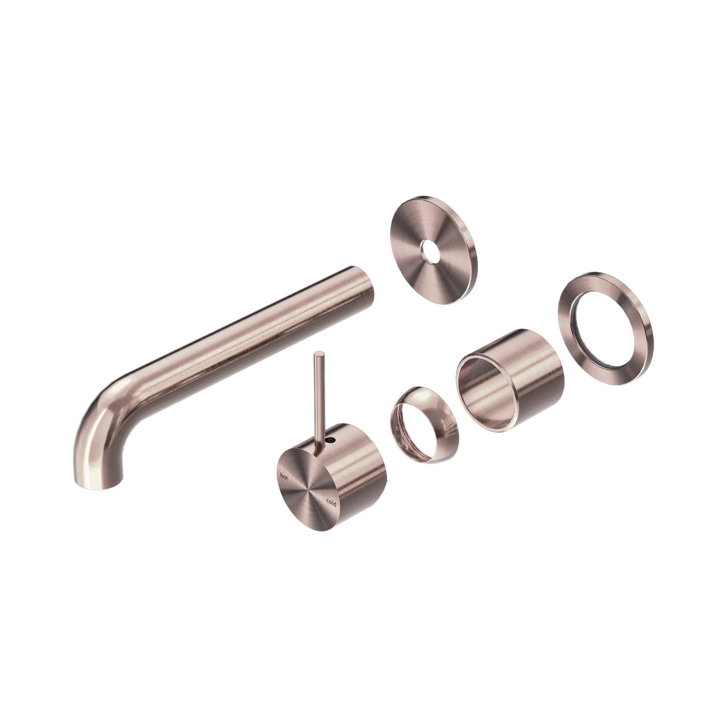 Mecca Wall Basin/Bath Mixer Separate Back Plate Handle Up 185mm Trim Kits Only Brushed Bronze