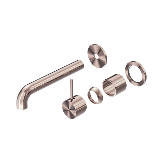 Mecca Wall Basin/Bath Mixer Separate Back Plate Handle Up 185mm Trim Kits Only Brushed Bronze