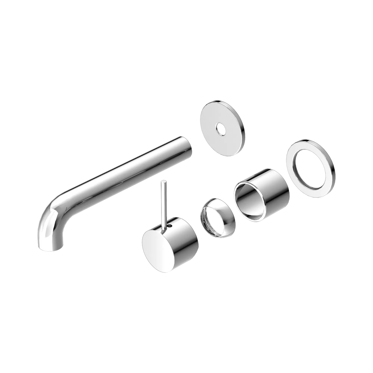 Mecca Wall Basin/Bath Mixer Separate Back Plate Handle Up 185mm Trim Kits Only Chrome