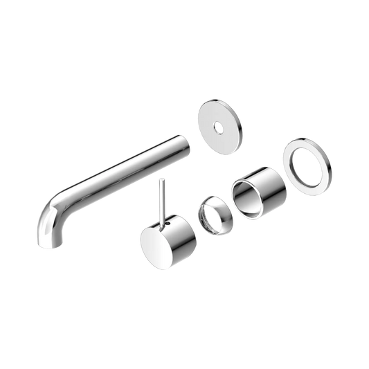 Mecca Wall Basin/Bath Mixer Separate Back Plate Handle Up 185mm Trim Kits Only Chrome