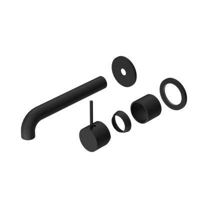 Mecca Wall Basin/Bath Mixer Separate Back Plate Handle Up 185mm Trim Kits Only Matte Black