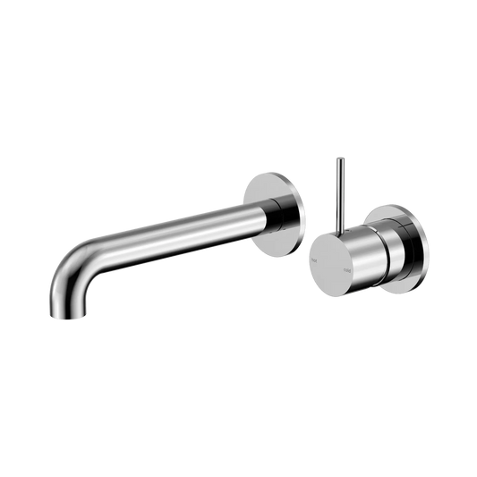 Mecca Wall Basin/Bath Mixer Separate Back Plate Handle Up 230mm Chrome