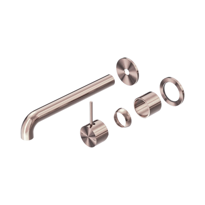 Mecca Wall Basin/Bath Mixer Separate Back Plate Handle Up 230mm Trim Kits Only Brushed Bronze