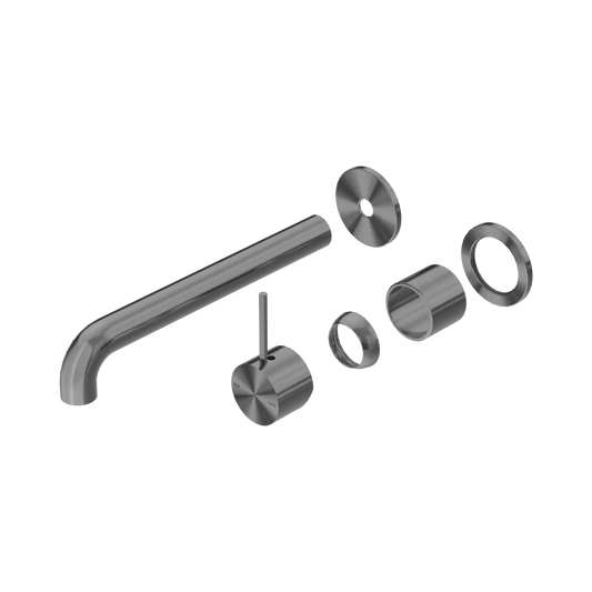 Mecca Wall Basin/Bath Mixer Separate Back Plate Handle Up 230mm Trim Kits Only Gun Metal