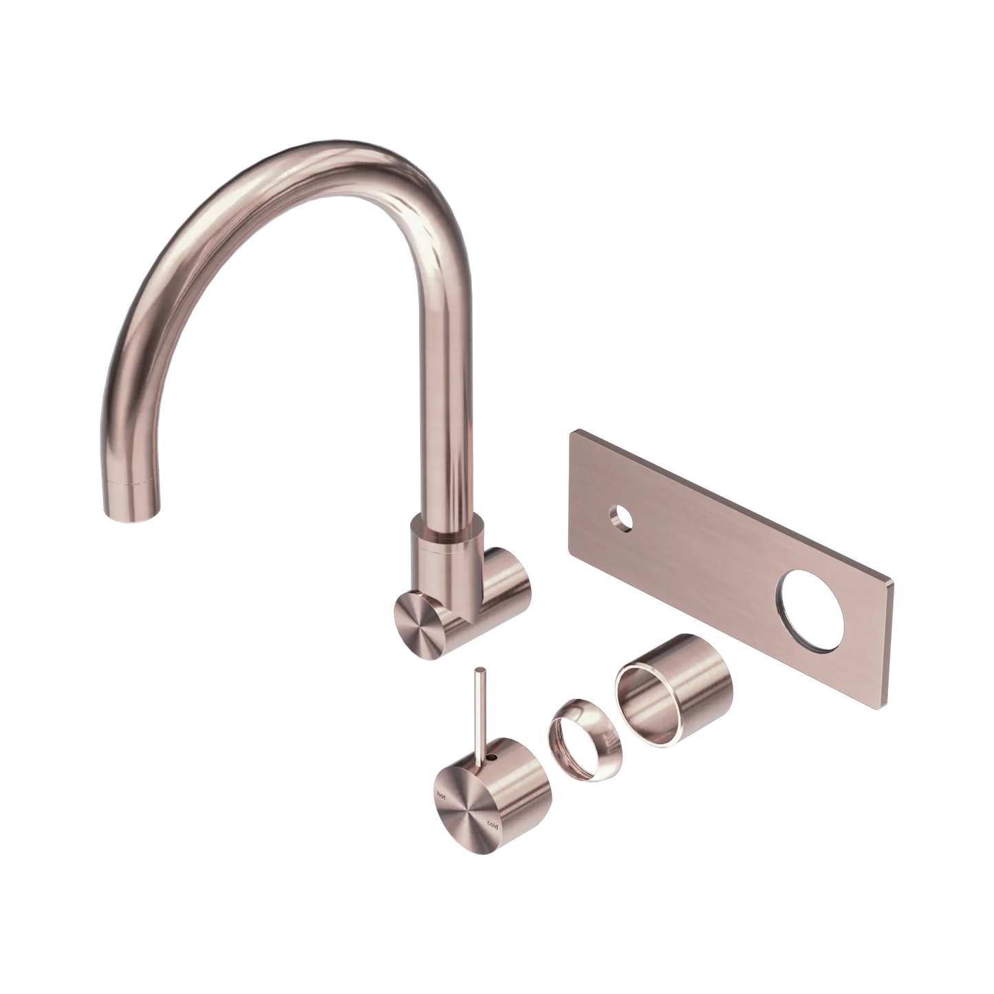 Mecca Wall Basin/Bath Mixer Swivel Spout Handle Up Trim Kits Only Brushed Bronze