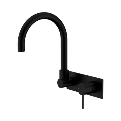 Mecca Wall Basin/Bath Mixer Swivel Spout Matte Black